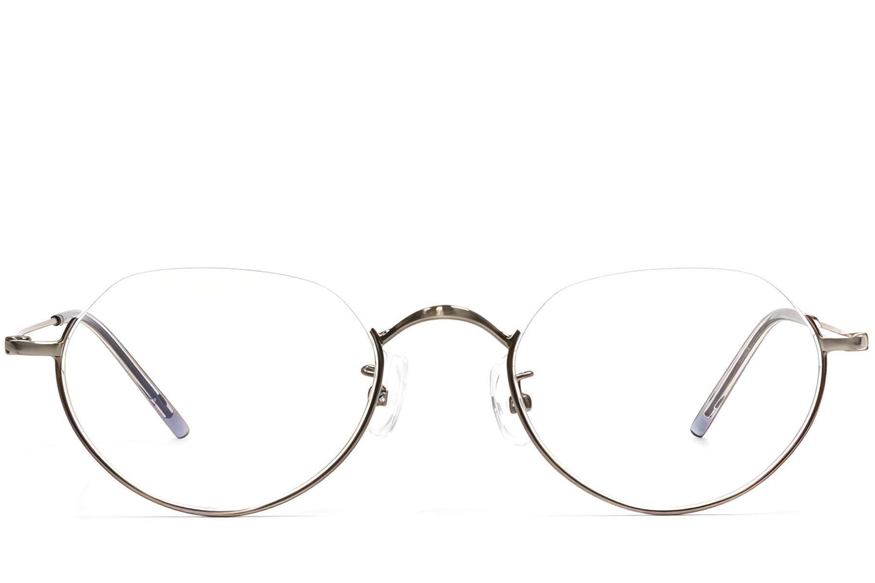 Lunettes semi-cerclées en métal gris #BS1924-0495