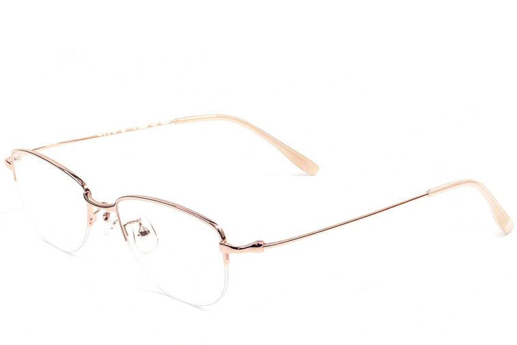 Lunettes semi-cerclées en métal rose #BS1924-0496