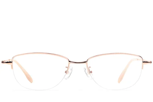 Lunettes semi-cerclées en métal rose #BS1924-0496