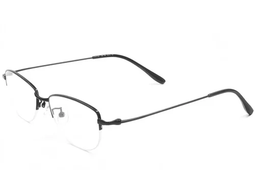 Lunettes semi-cerclées en métal noir #BS1924-0498