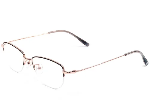 Lunettes semi-cerclées en métal noir #BS1924-0499