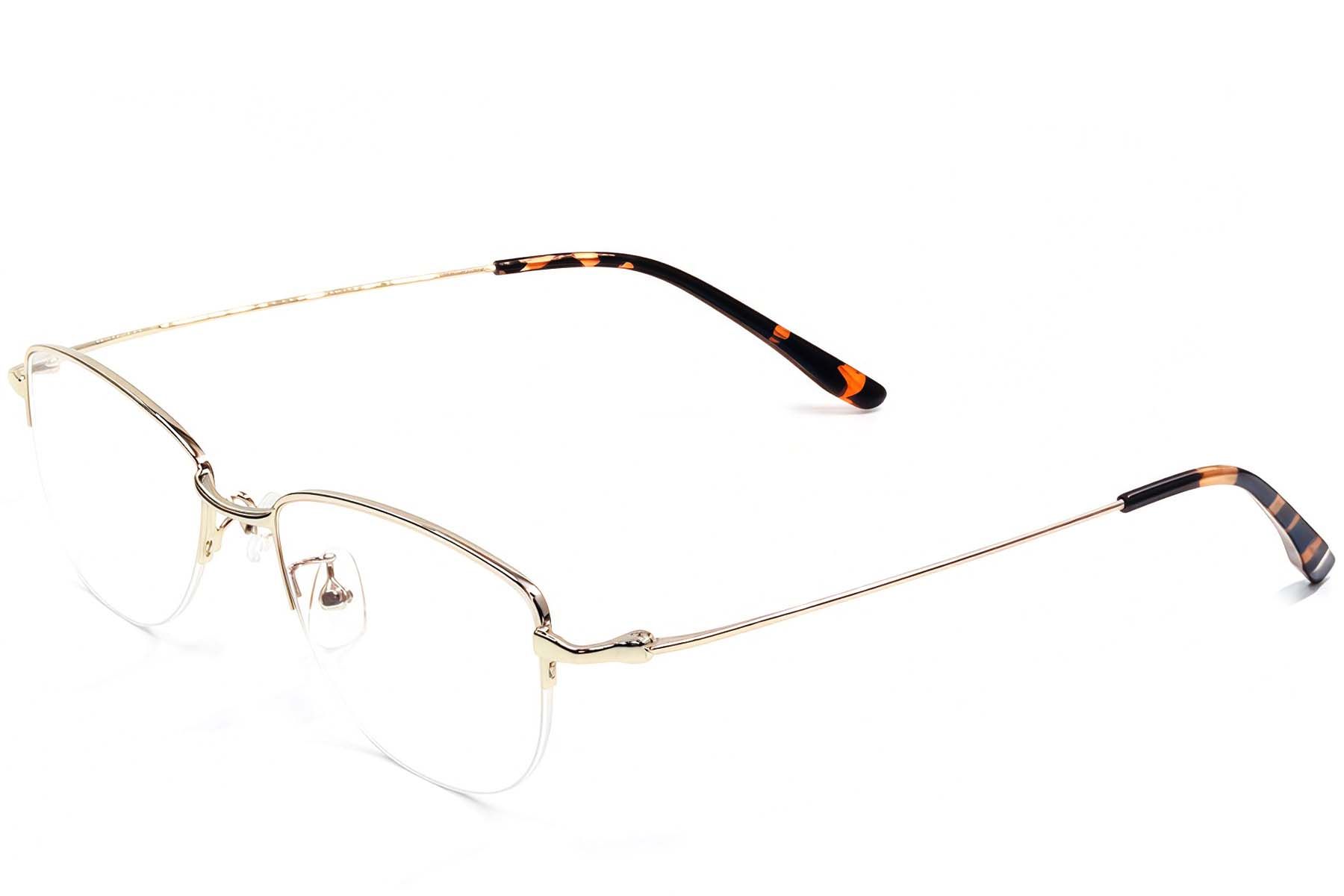 Occhiali semi-senza montatura in metallo dorato #BS1924-0501