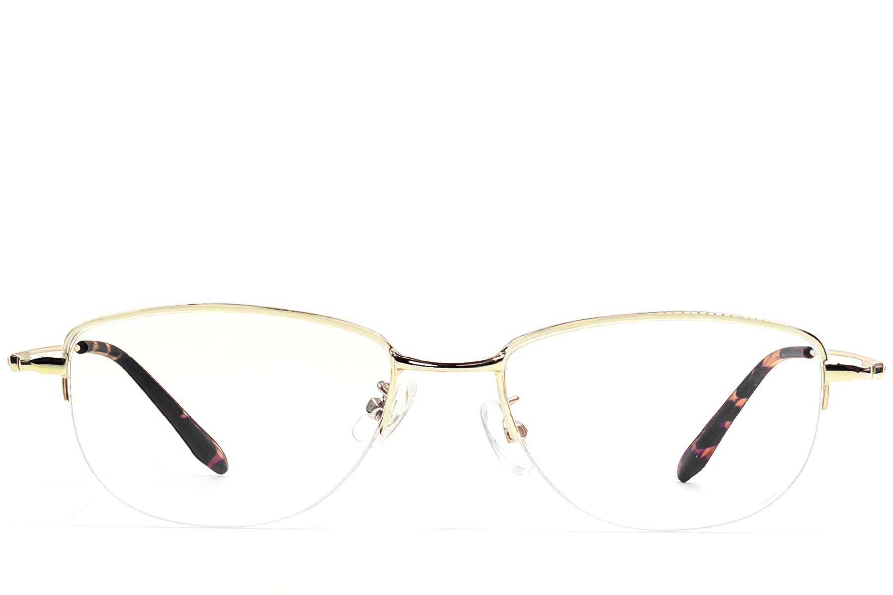 Occhiali semi-senza montatura in metallo dorato #BS1924-0501