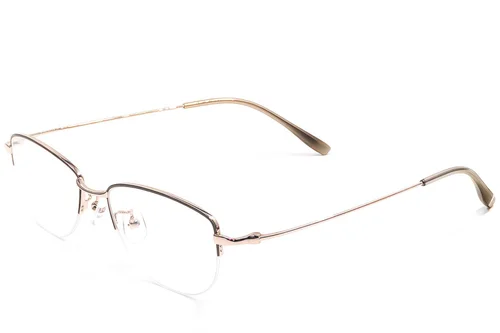 Lunettes semi-cerclées en métal marron #BS1924-0503