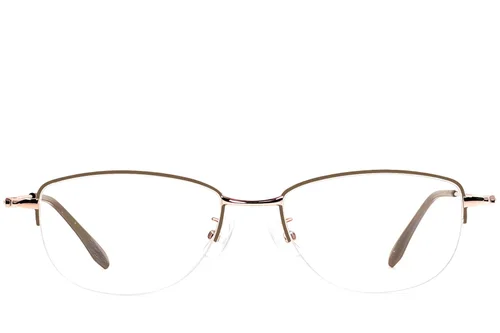 Lunettes semi-cerclées en métal marron #BS1924-0503