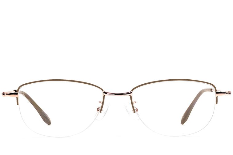 Lunettes semi-cerclées en métal marron #BS1924-0503