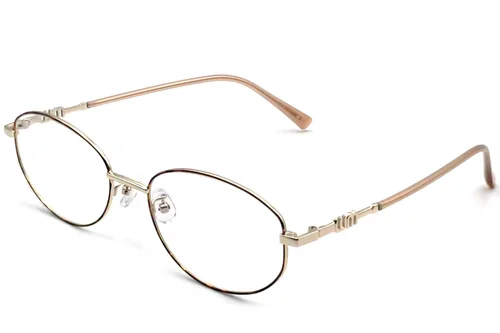 Lunettes ovales en métal écaille de tortue #BS1924-0515
