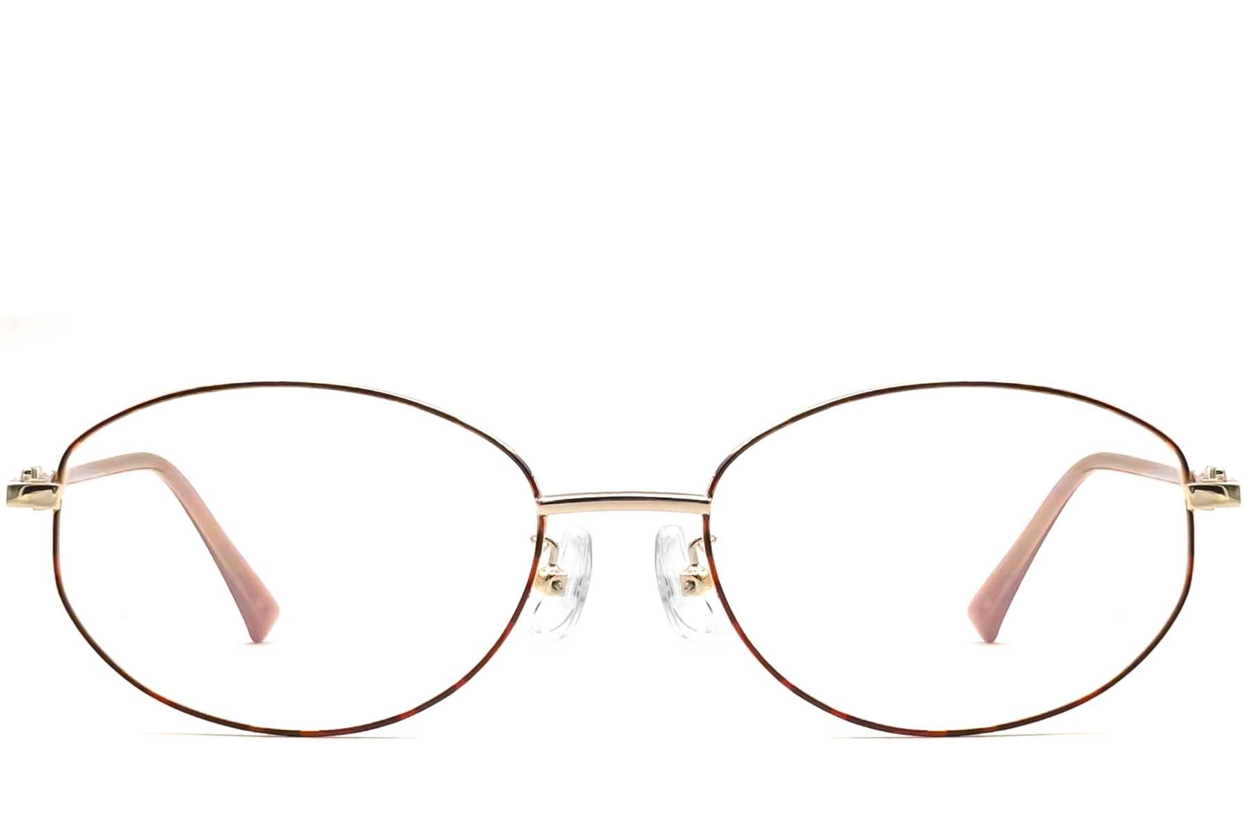 Ovale metalen bril met schildpadmotief #BS1924-0515