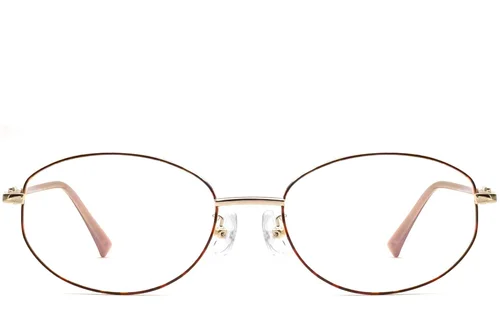 Lunettes ovales en métal écaille de tortue #BS1924-0515