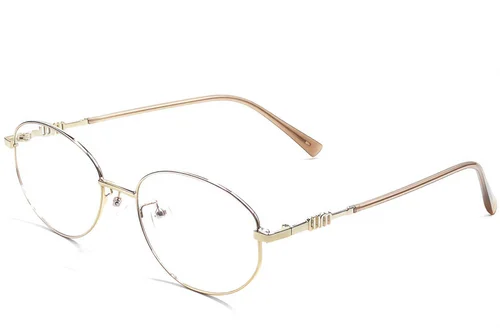 Lunettes ovales en métal doré #BS1924-0516