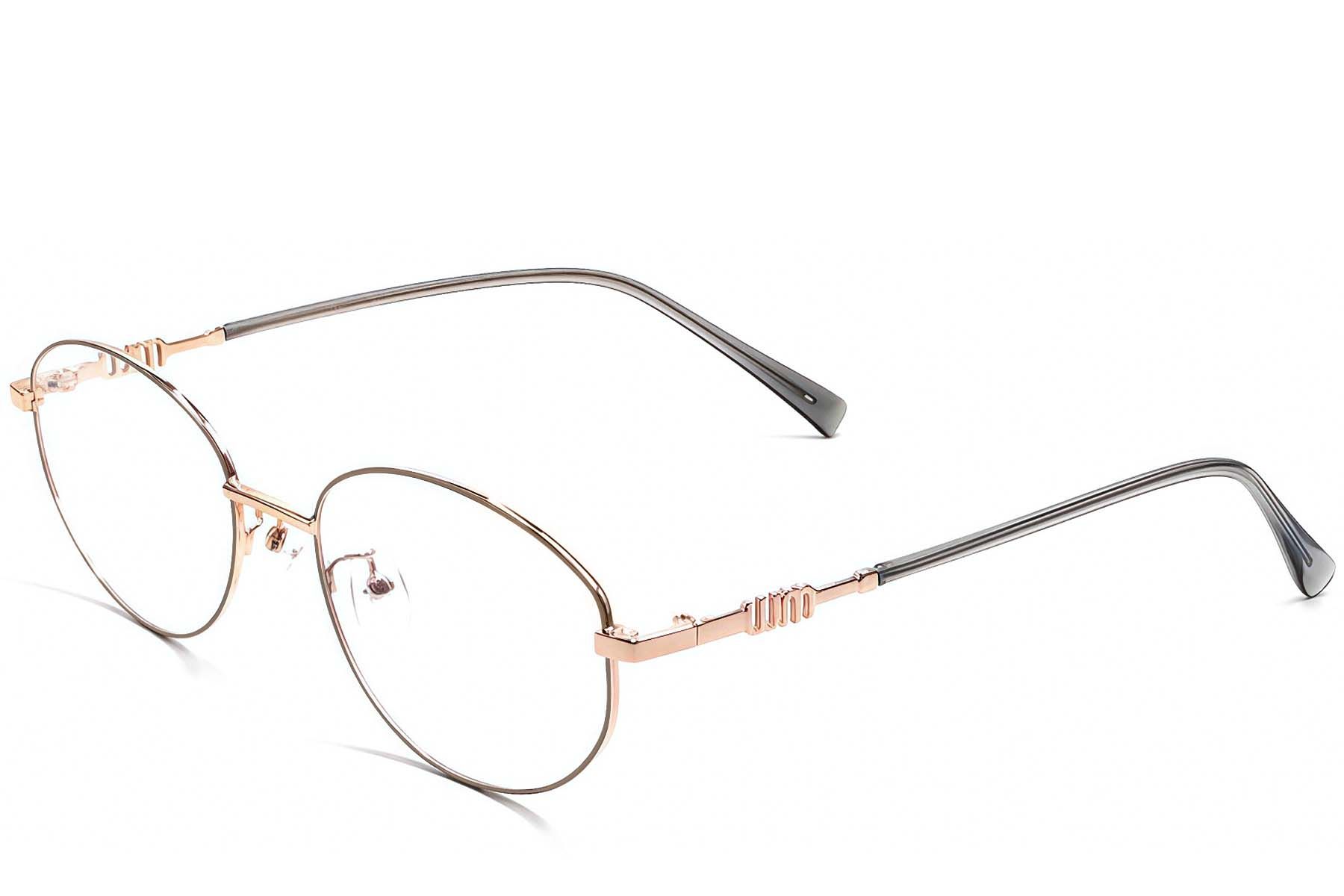 Oval Brown Metal Glasses #BS1924-0517