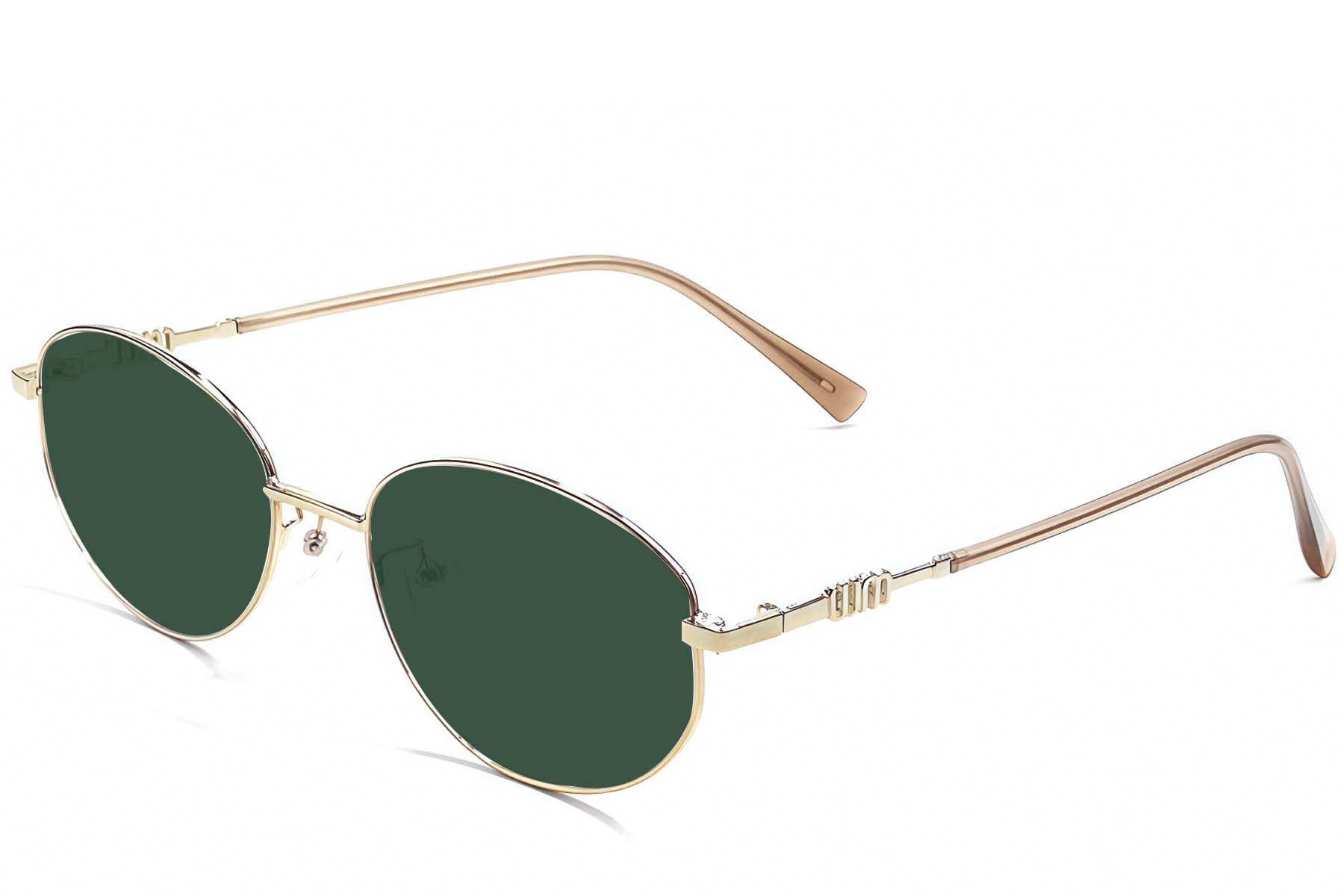 Oval Golden Metal Sunglasses #BS1924-0519