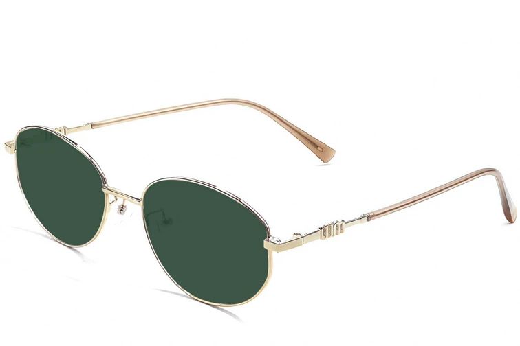 Oval Golden Metal Sunglasses #BS1924-0519