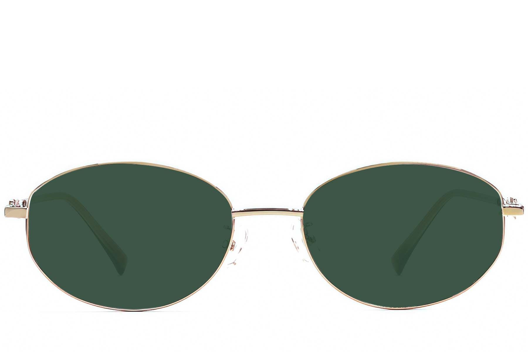 Oval Golden Metal Sunglasses #BS1924-0519