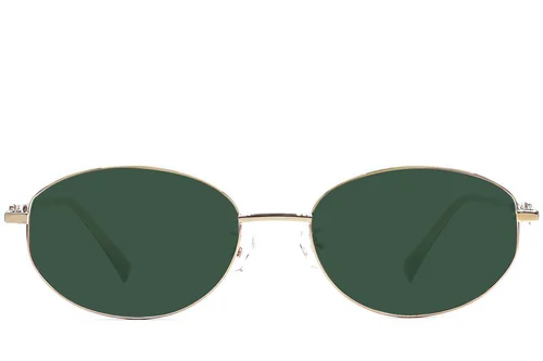 Lunettes de soleil ovales en métal doré #BS1924-0519