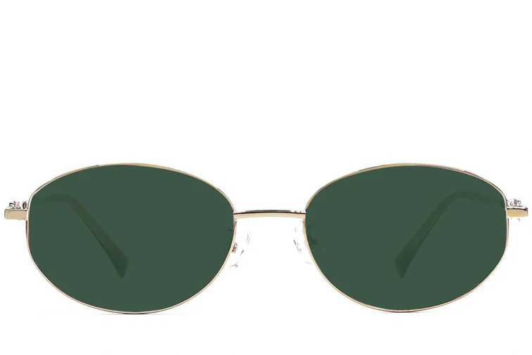 Oval Golden Metal Sunglasses #BS1924-0519