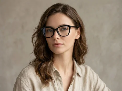 Lunettes papillon en acétate noir #BS2012-0001