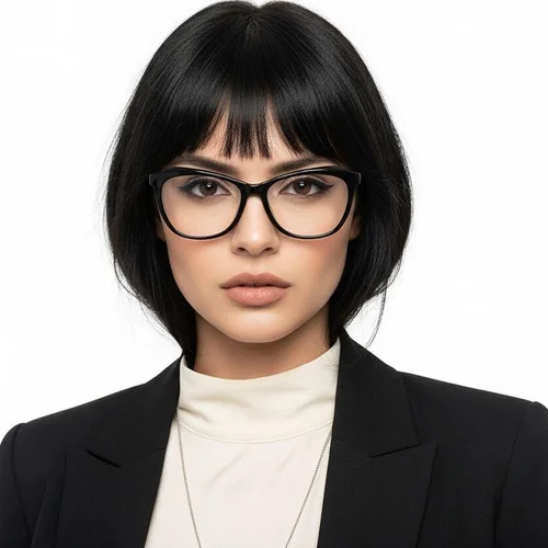 Lunettes papillon en acétate noir #BS2012-0001