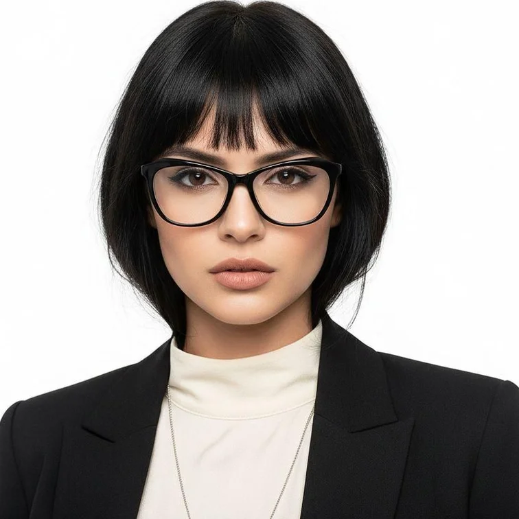 Gafas de acetato negras con forma de mariposa #BS2012-0001