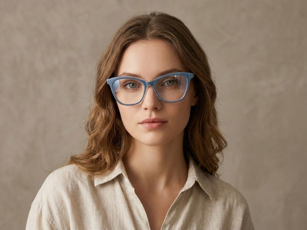 Lunettes papillon en acétate bleu #BS2012-0003