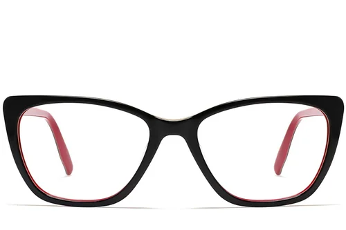 Lunettes papillon en acétate rouge #BS2012-0006