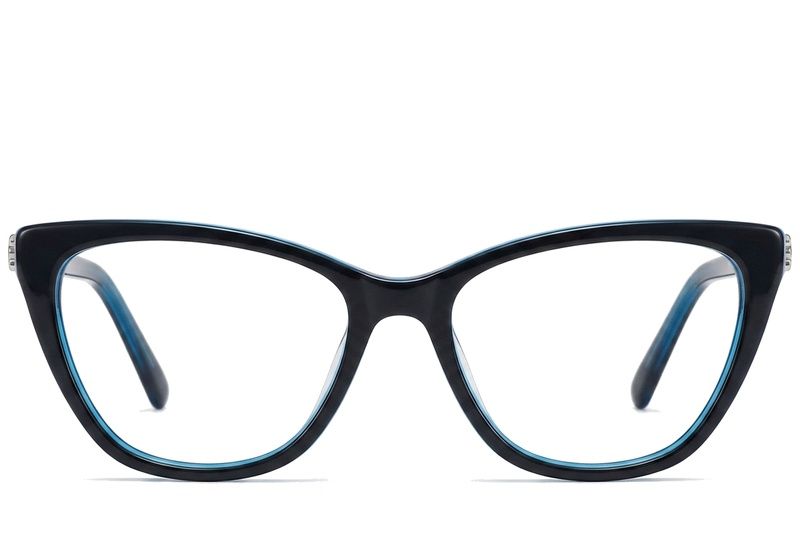 Lunettes papillon en acétate bleu #BS2012-0007