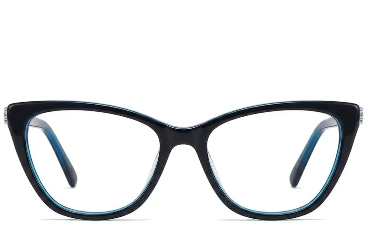 Lunettes papillon en acétate bleu #BS2012-0007