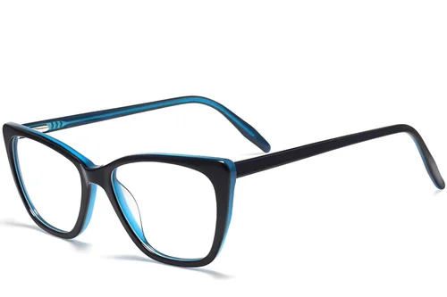 Lunettes papillon en acétate bleu #BS2012-0007