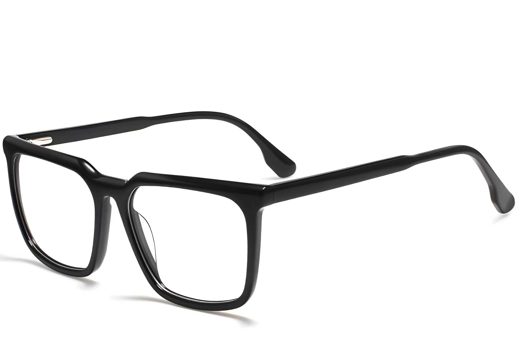 Rectangular Black Acetate Glasses #BS2012-0008