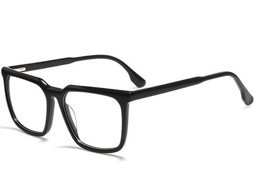 Rectangular Black Acetate Glasses #BS2012-0008
