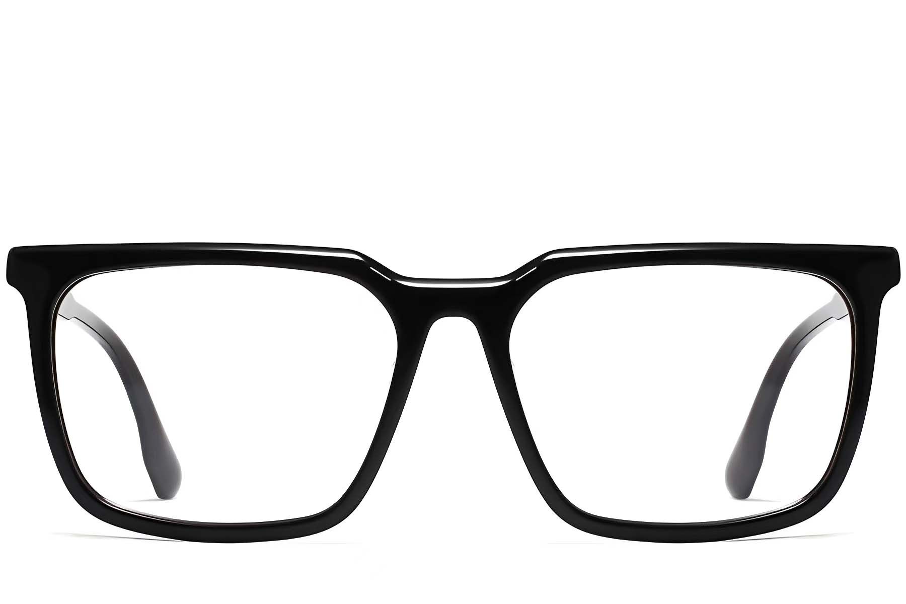 Rectangular Black Acetate Glasses #BS2012-0008