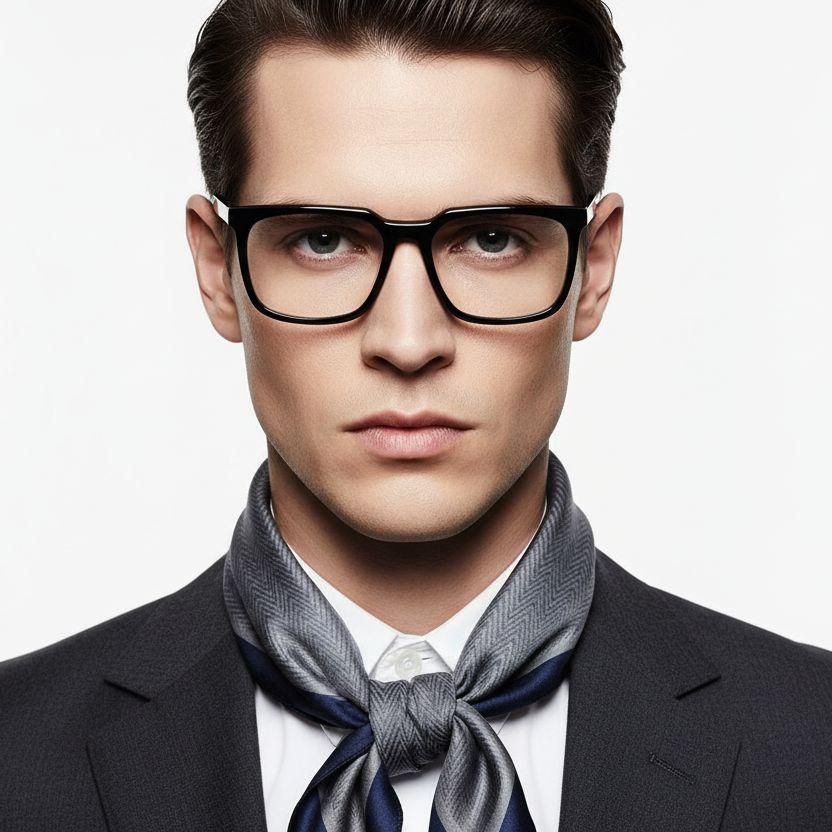 Rectangular Black Acetate Glasses #BS2012-0008