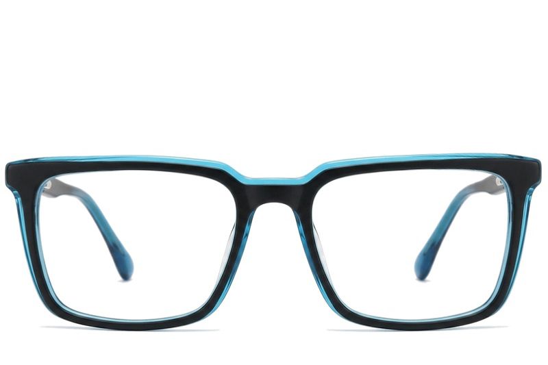 Rectangular Blue Acetate Glasses #BS2012-0009