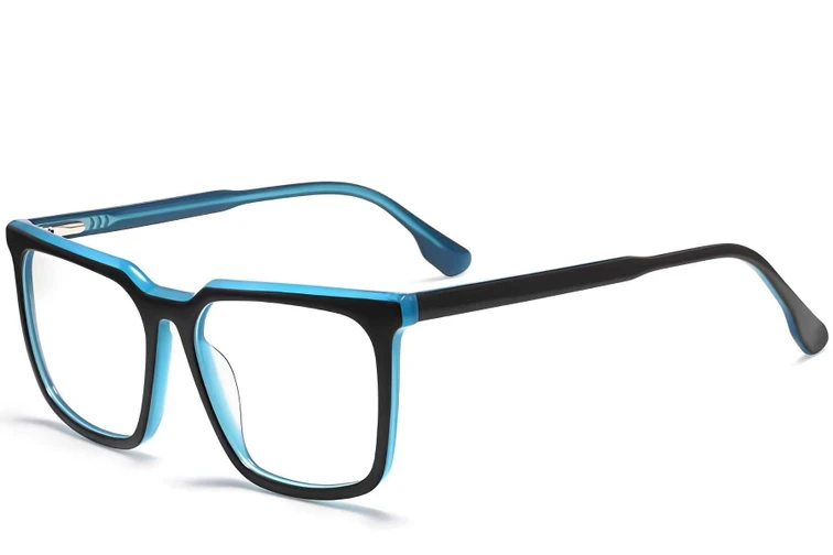 Gafas rectangulares de acetato azul #BS2012-0009