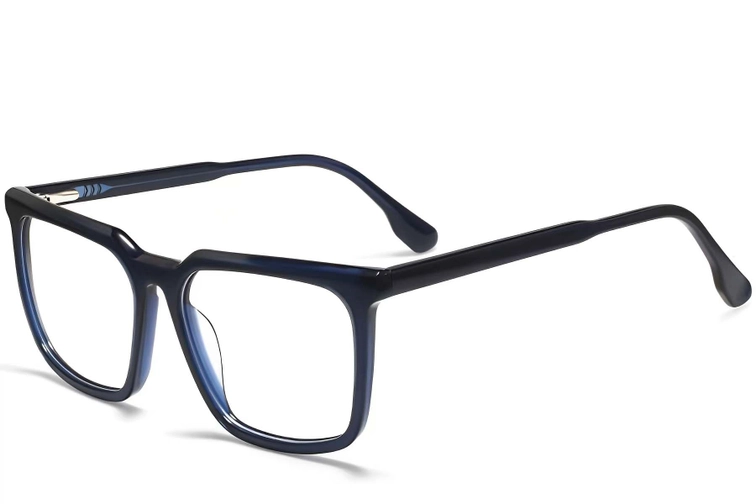 Rectangular Blue Acetate Glasses #BS2012-0010
