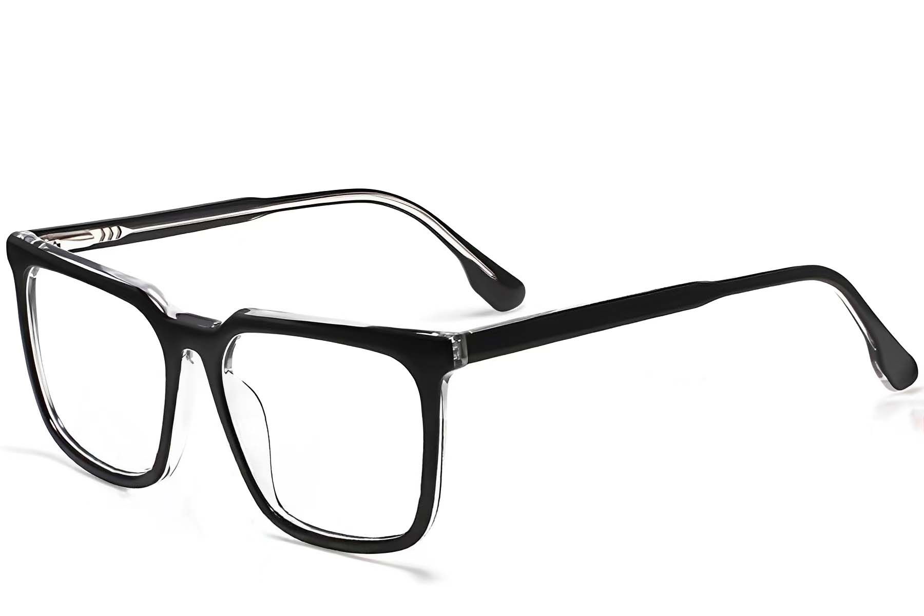 Gafas rectangulares de acetato plateado #BS2012-0011