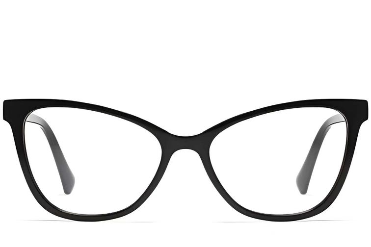 Schmetterlingsbrille aus schwarzem Acetat #BS2012-0013