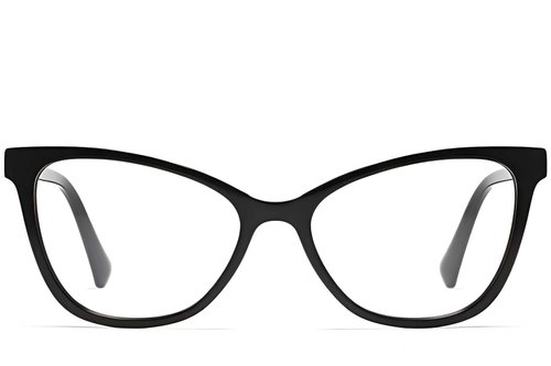 Lunettes papillon en acétate noir #BS2012-0013