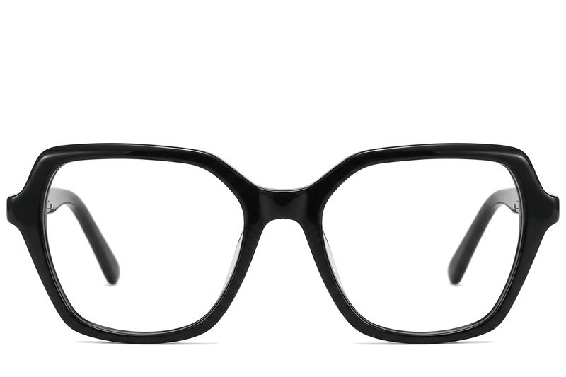 Rectangular Black Acetate Glasses #BS2012-0018