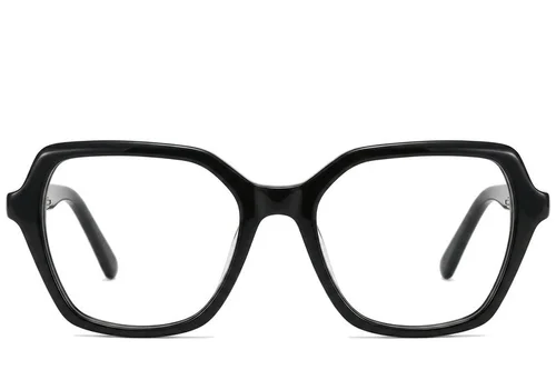 Lunettes rectangulaires en acétate noir #BS2012-0018