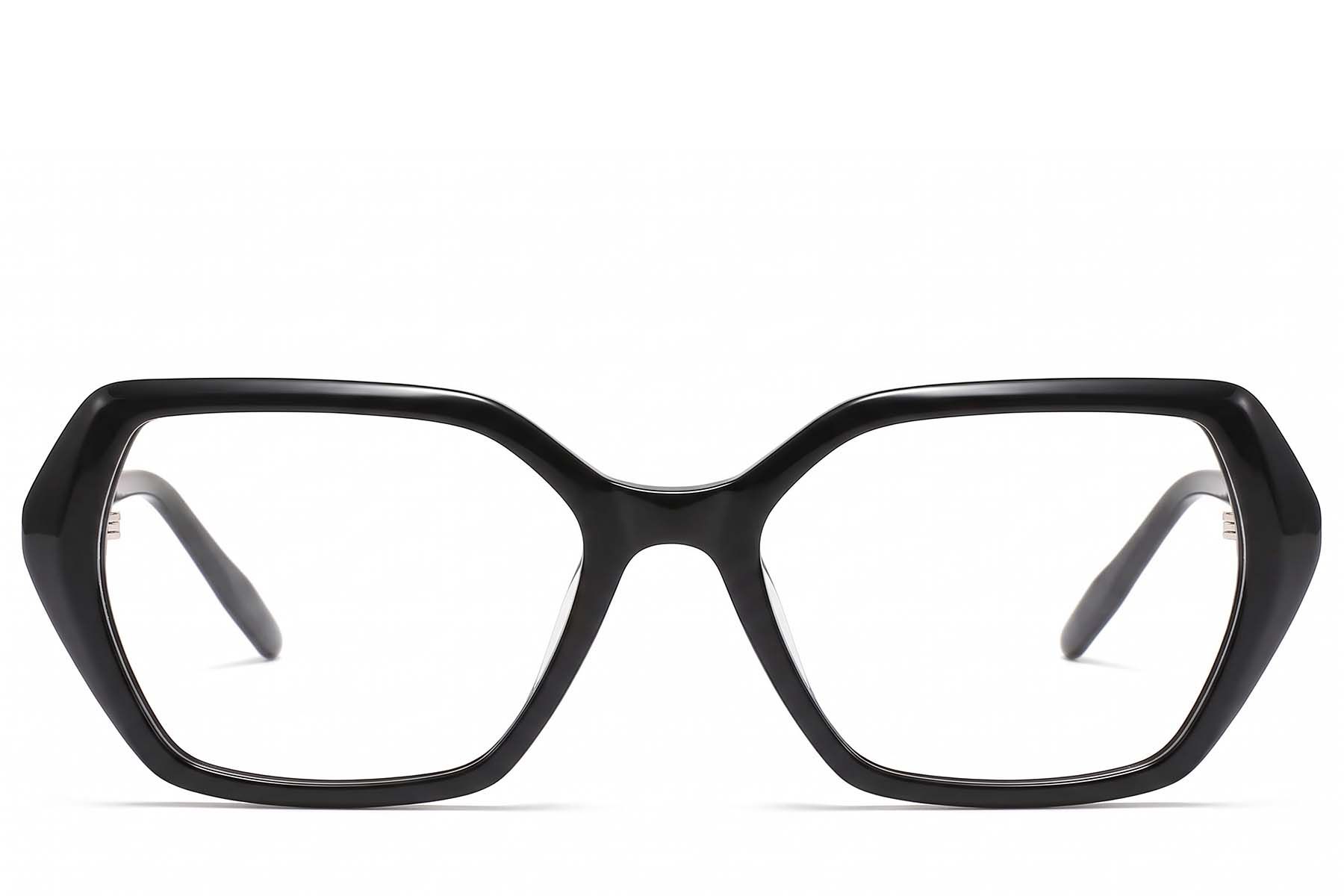 Rectangular Black Acetate Glasses #BS2012-0018