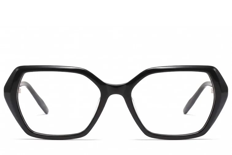 Rectangular Black Acetate Glasses #BS2012-0018
