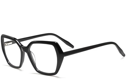 Lunettes rectangulaires en acétate noir #BS2012-0018