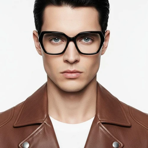 Rectangular Black Acetate Glasses #BS2012-0018