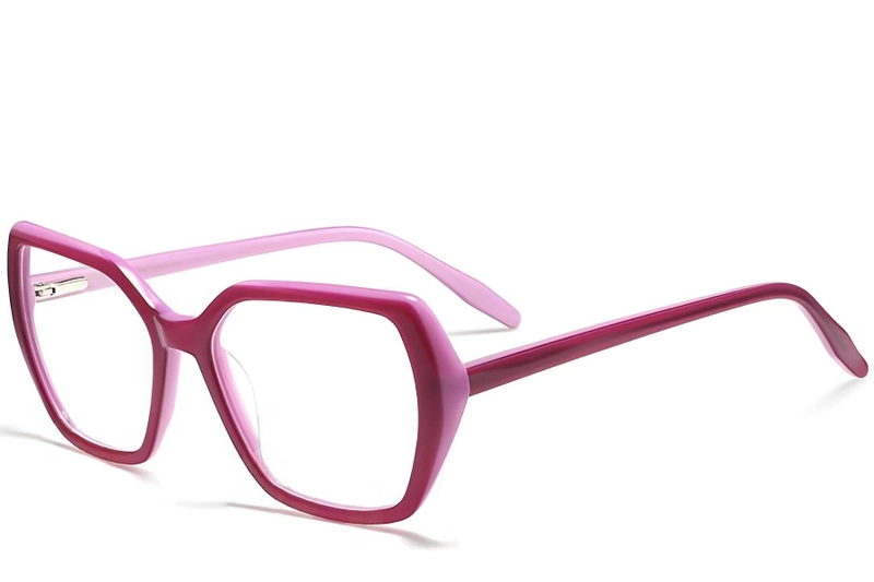 Rectangular Purple Acetate Glasses #BS2012-0021