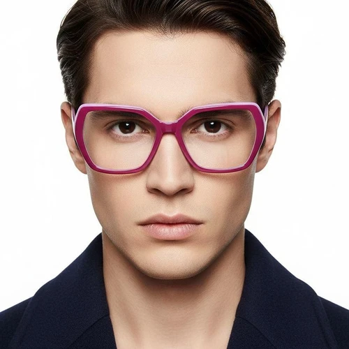Rectangular Red Acetate Glasses #BS2012-0049
