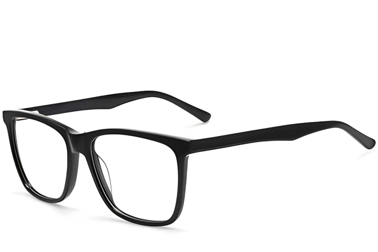 Rectangular Black Acetate Glasses #BS2012-0022