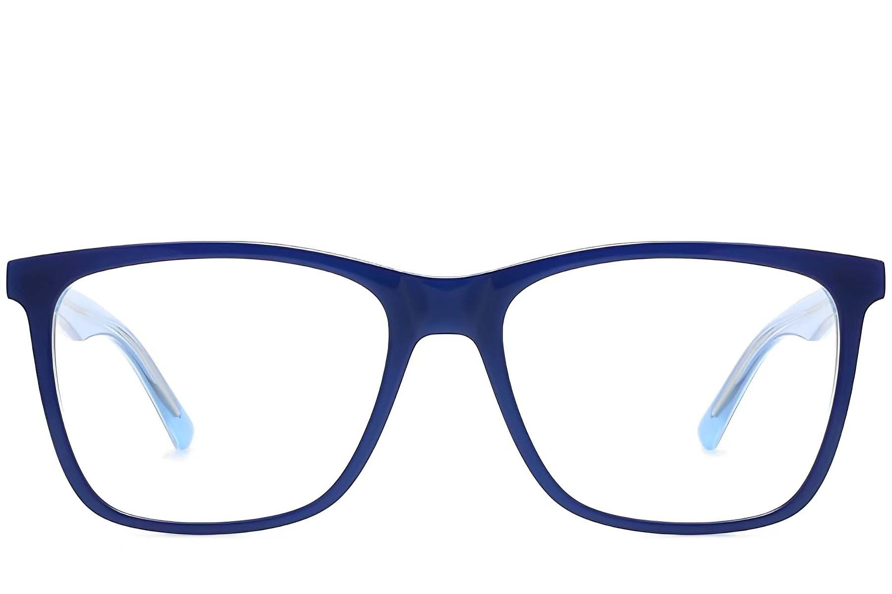 Rechteckige blaue Acetatbrille #BS2012-0024