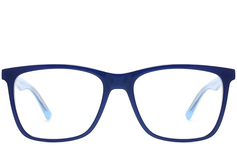 Rechteckige blaue Acetatbrille #BS2012-0024