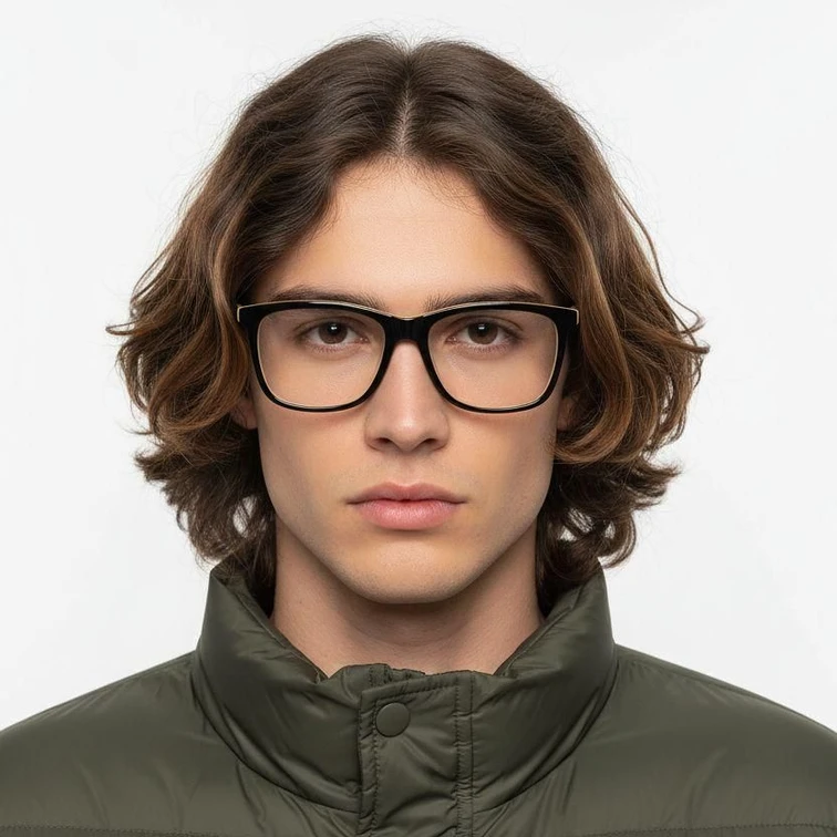 Rechteckige gelbe Acetatbrille #BS2012-0025